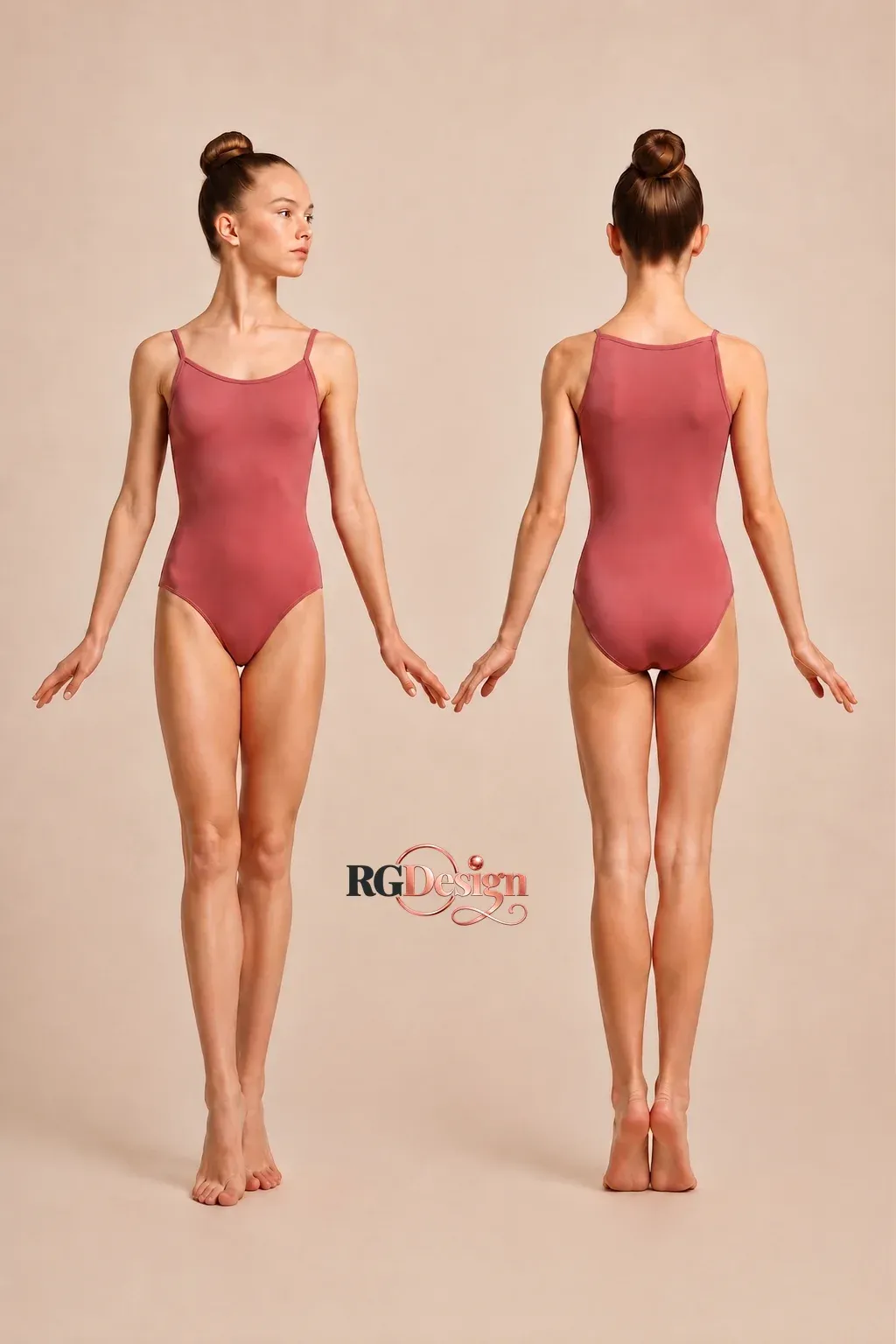 RGDesign front and back leotard design template on the canvas